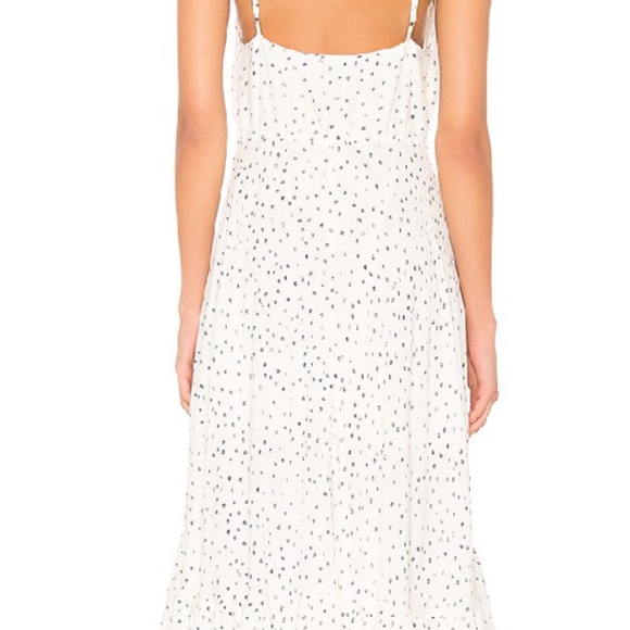 Frida Polka Dot Ruffled High-low Midi Dress In Ivory - Picture 5 of 5